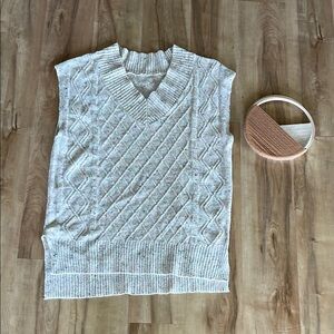 Women's Cream Cable Knit Sweater Vest
